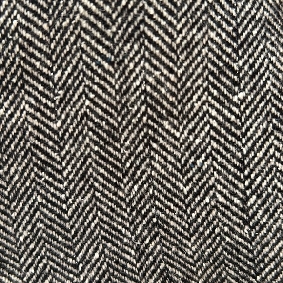 Y2K Medium Rise Wide Leg Wool Herringbone Pants 8 - Picture 9 of 12